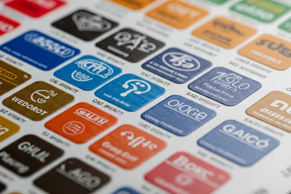 Impresión de etiqueta en lámina profesional con diseño de marca, lista para colocarse en productos personalizados
