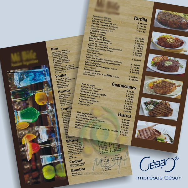 Servicios de impresión para restaurantes | Imprenta en Ciudad de México | Impresos César | impresoscesar.com