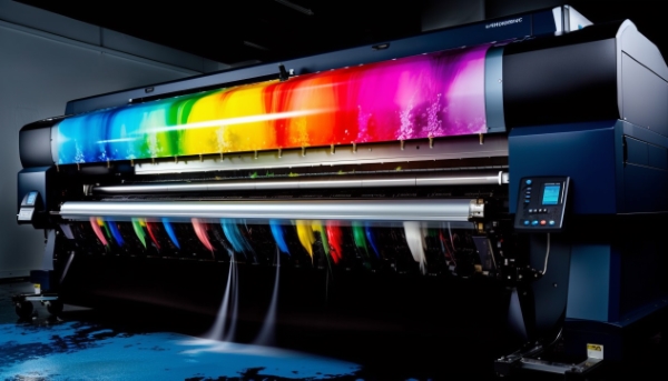 imprenta: máquina de impresión con todos los colores 