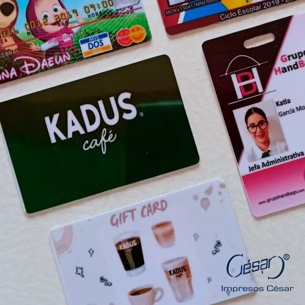 Credenciales y tarjetas personalizadas con impresión digital de alta calidad en Impresos César.