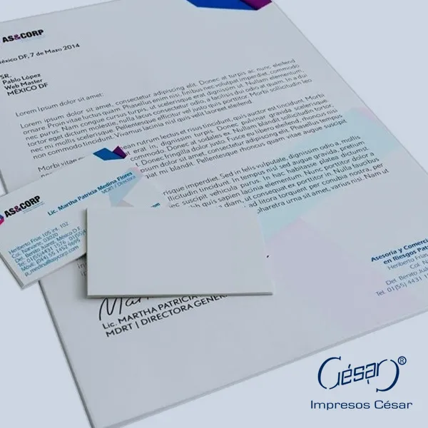 Hojas membretadas personalizadas con impresión digital de alta calidad para tu empresa en Impresos César.